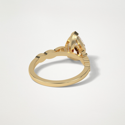 Pear Pave Lab Grown Diamond Engagement Ring