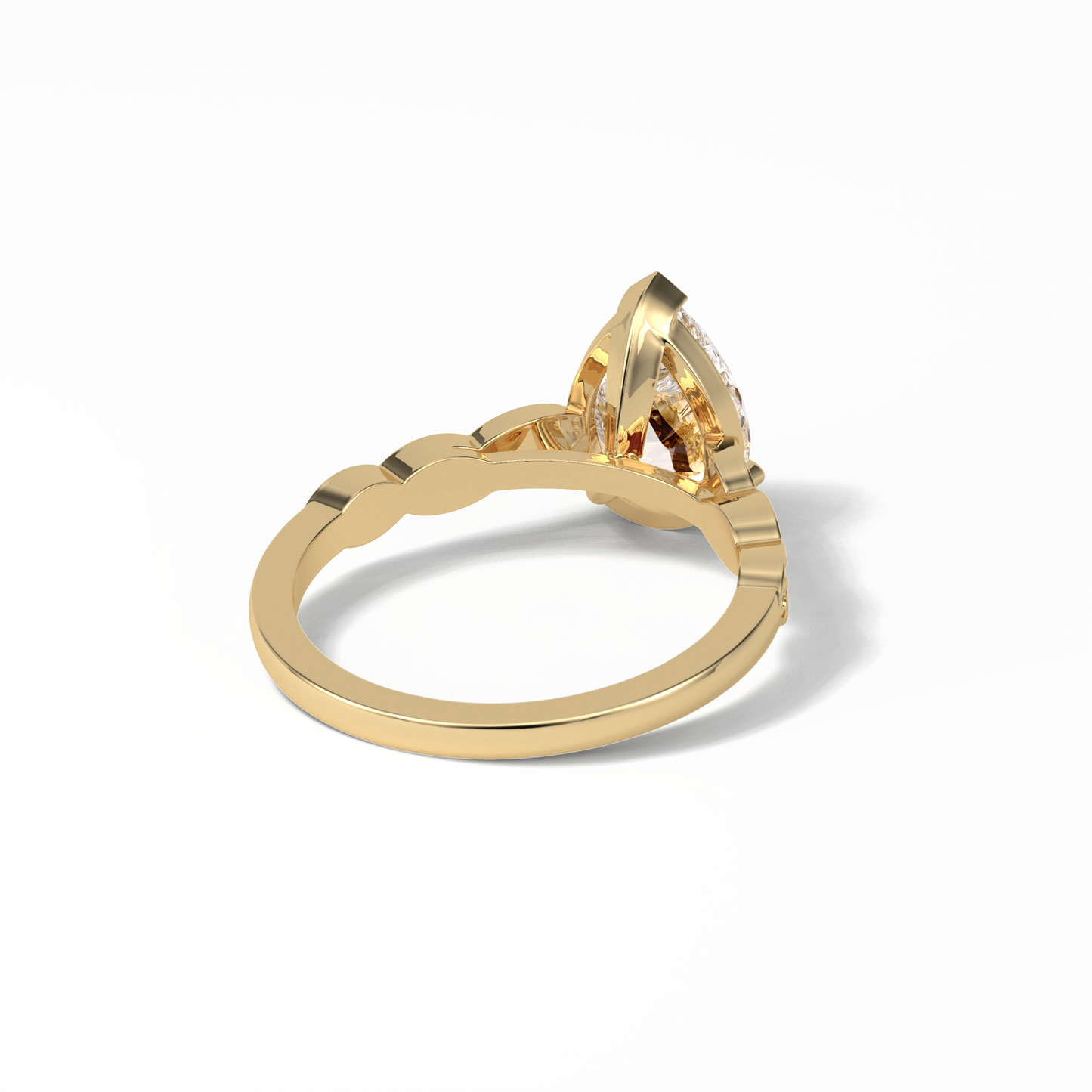 Pear Pave Lab Grown Diamond Engagement Ring