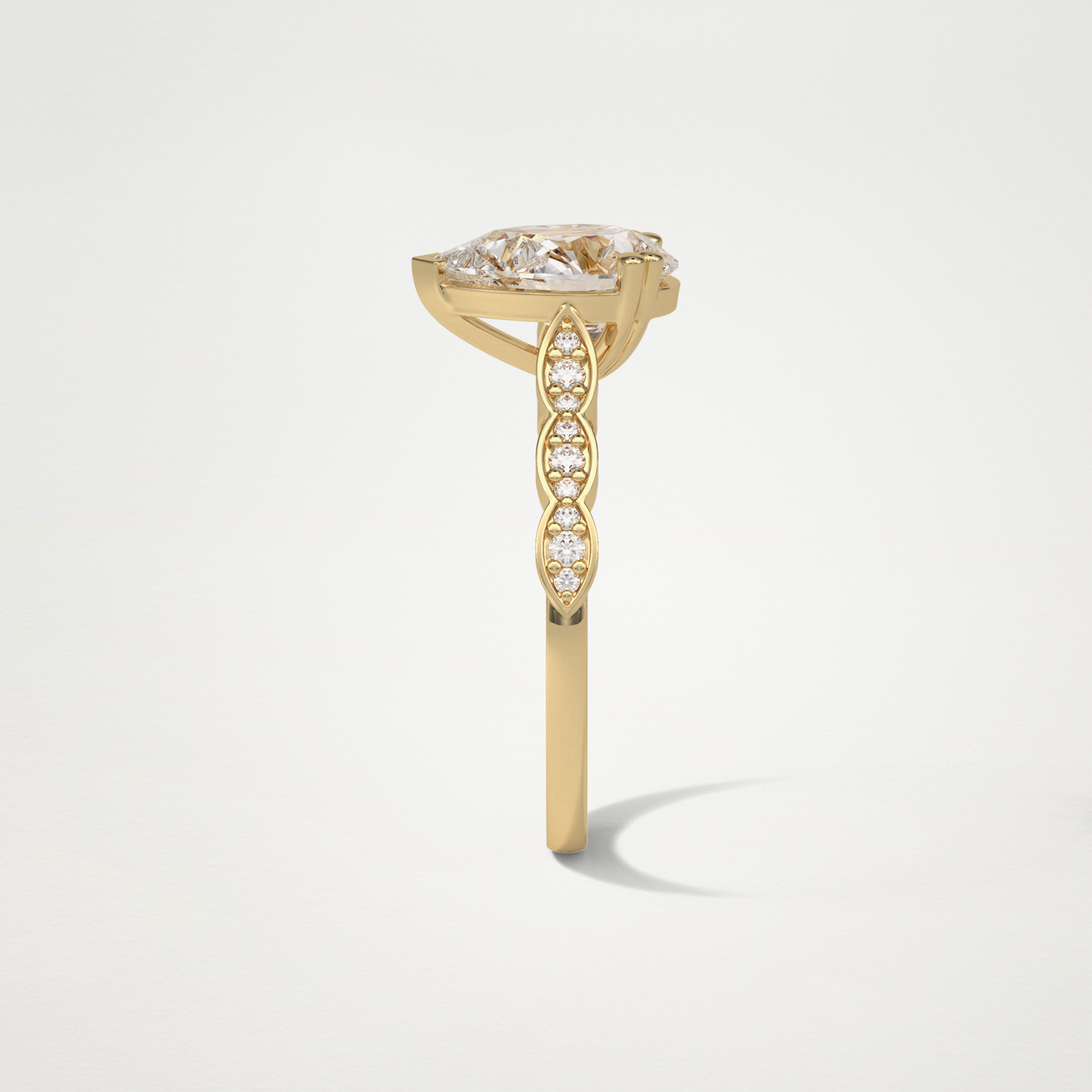 Pear Pave Lab Grown Diamond Engagement Ring