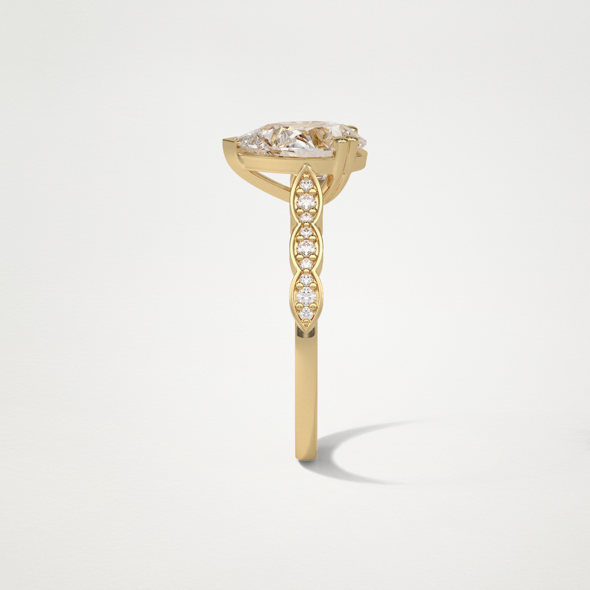 Pear Pave Lab Grown Diamond Engagement Ring