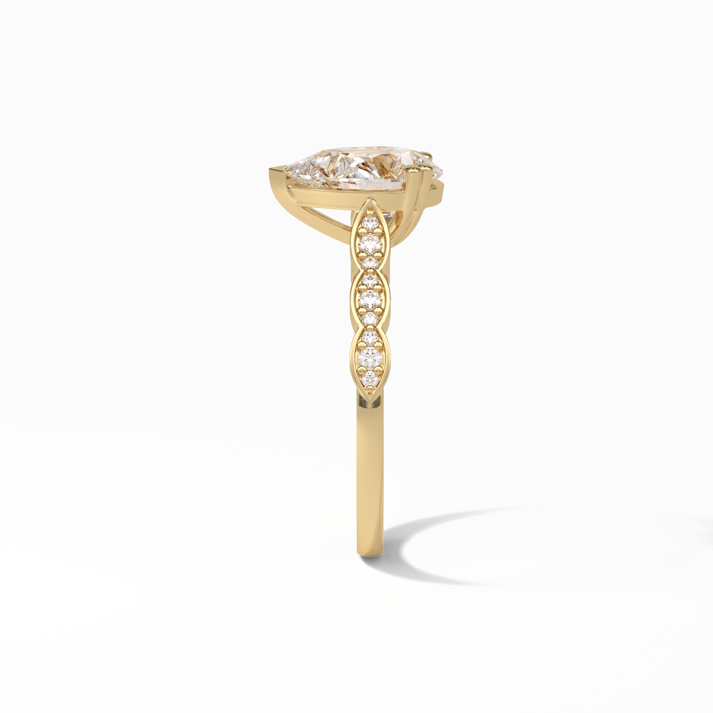 Pear Pave Lab Grown Diamond Engagement Ring