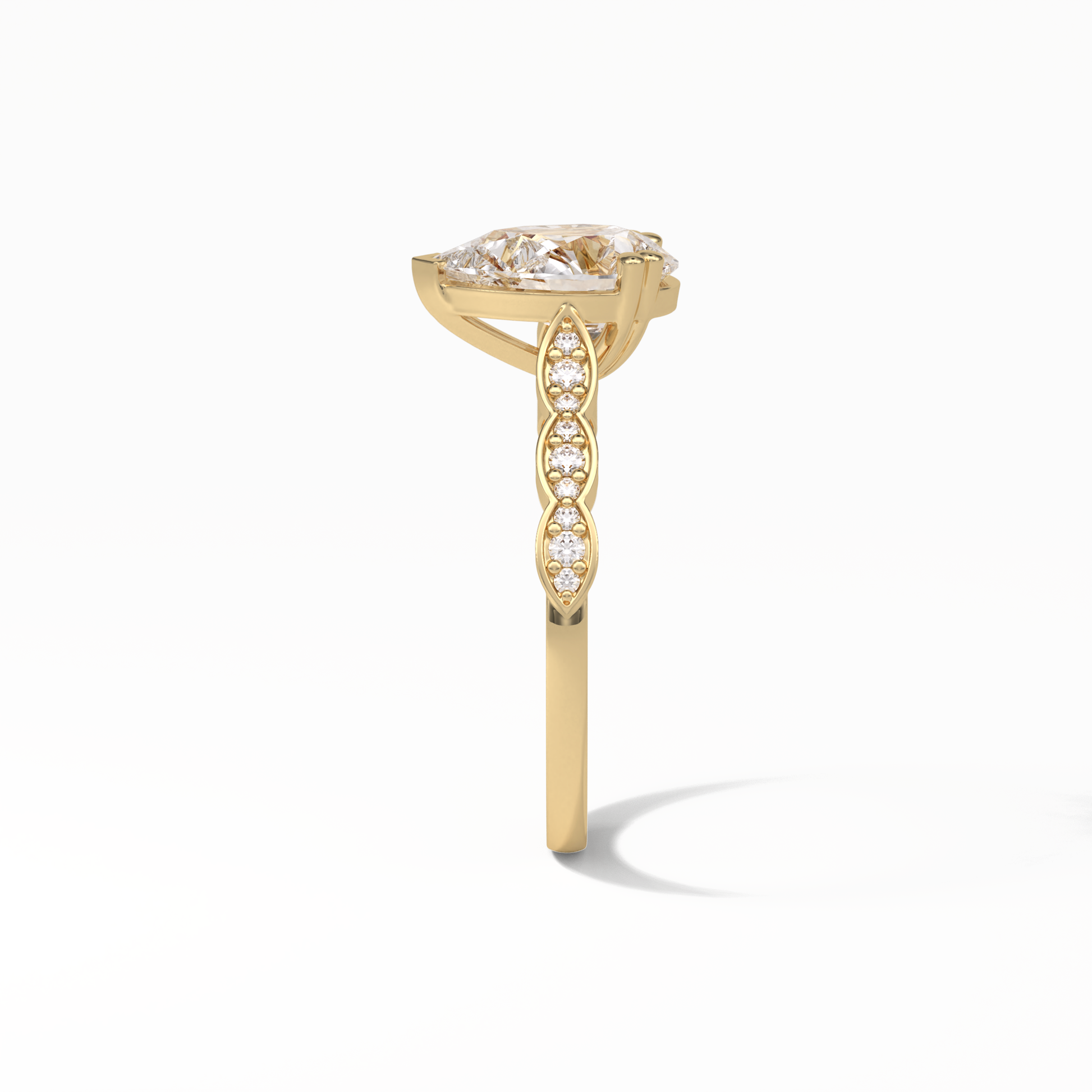 Pear Pave Lab Grown Diamond Engagement Ring