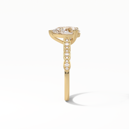 Pear Pave Lab Grown Diamond Engagement Ring