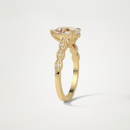 Pear Pave Lab Grown Diamond Engagement Ring