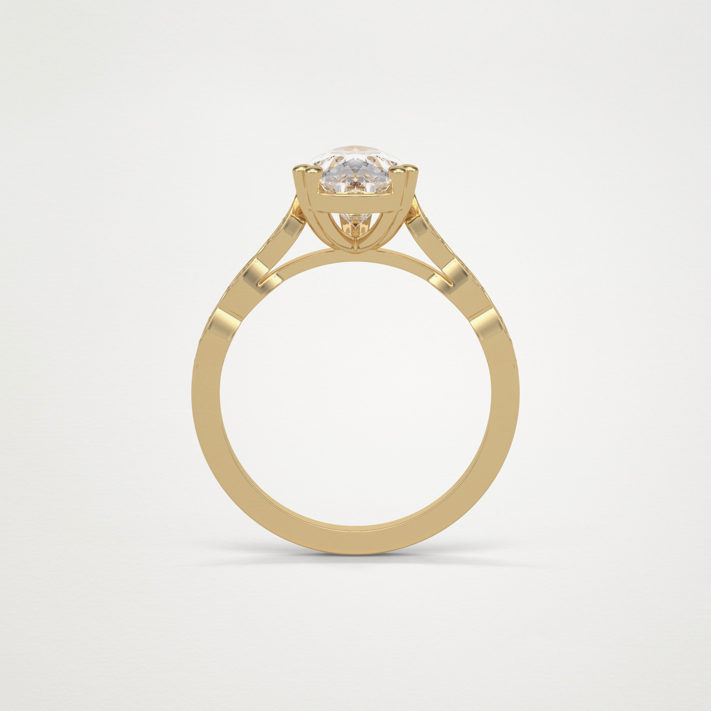 Pear Pave Lab Grown Diamond Engagement Ring