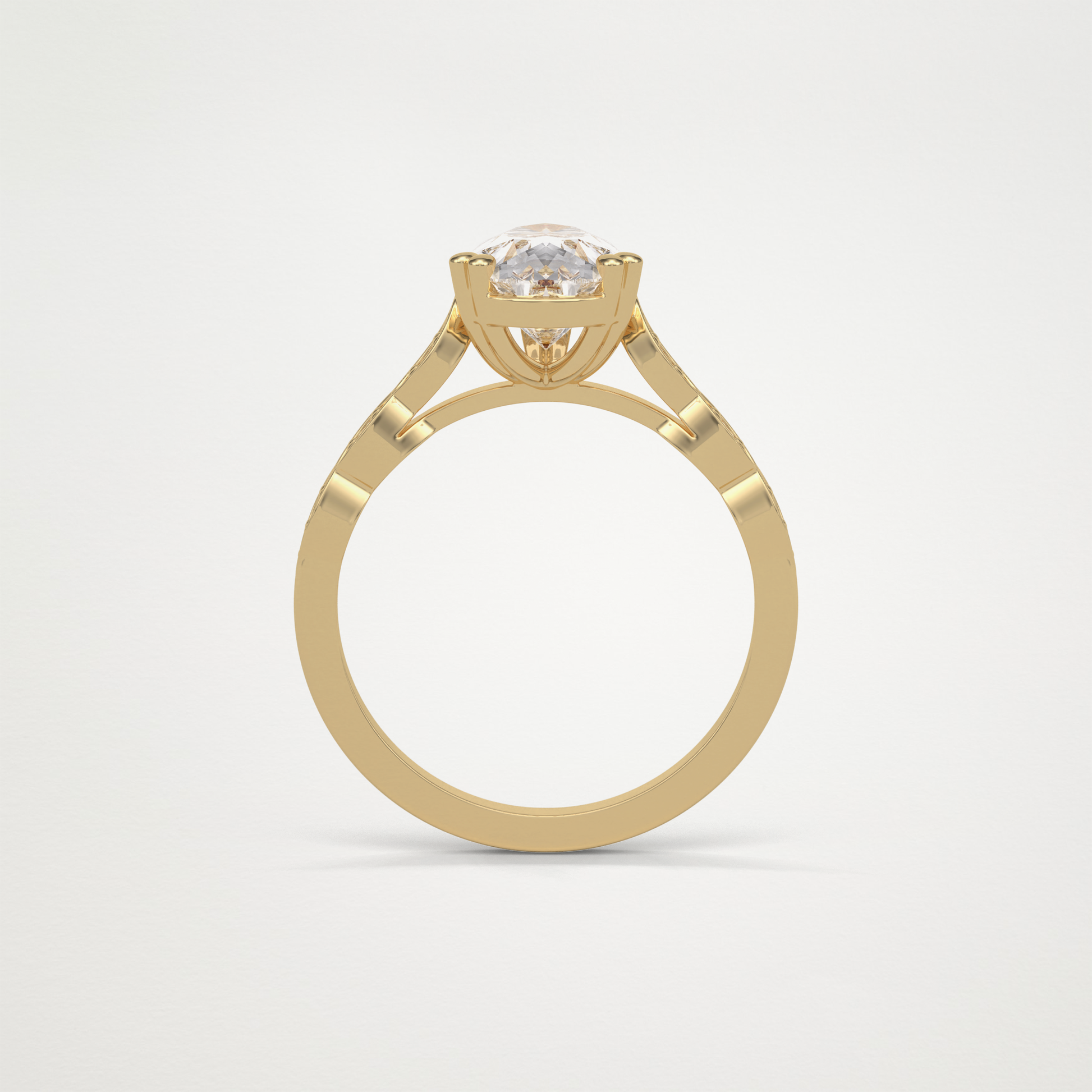 Pear Pave Lab Grown Diamond Engagement Ring