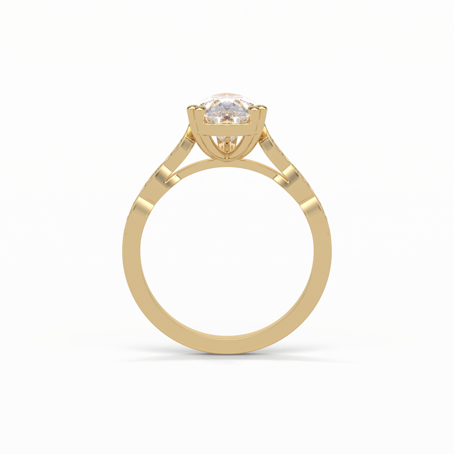Pear Pave Lab Grown Diamond Engagement Ring