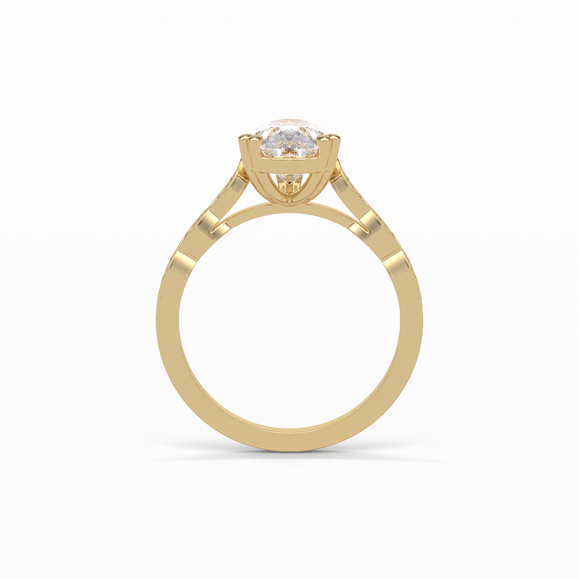 Pear Pave Lab Grown Diamond Engagement Ring