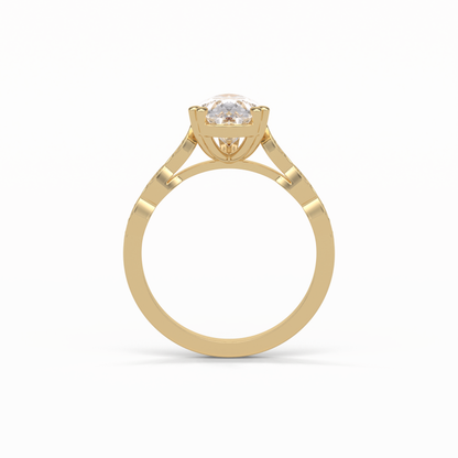 Pear Pave Lab Grown Diamond Engagement Ring