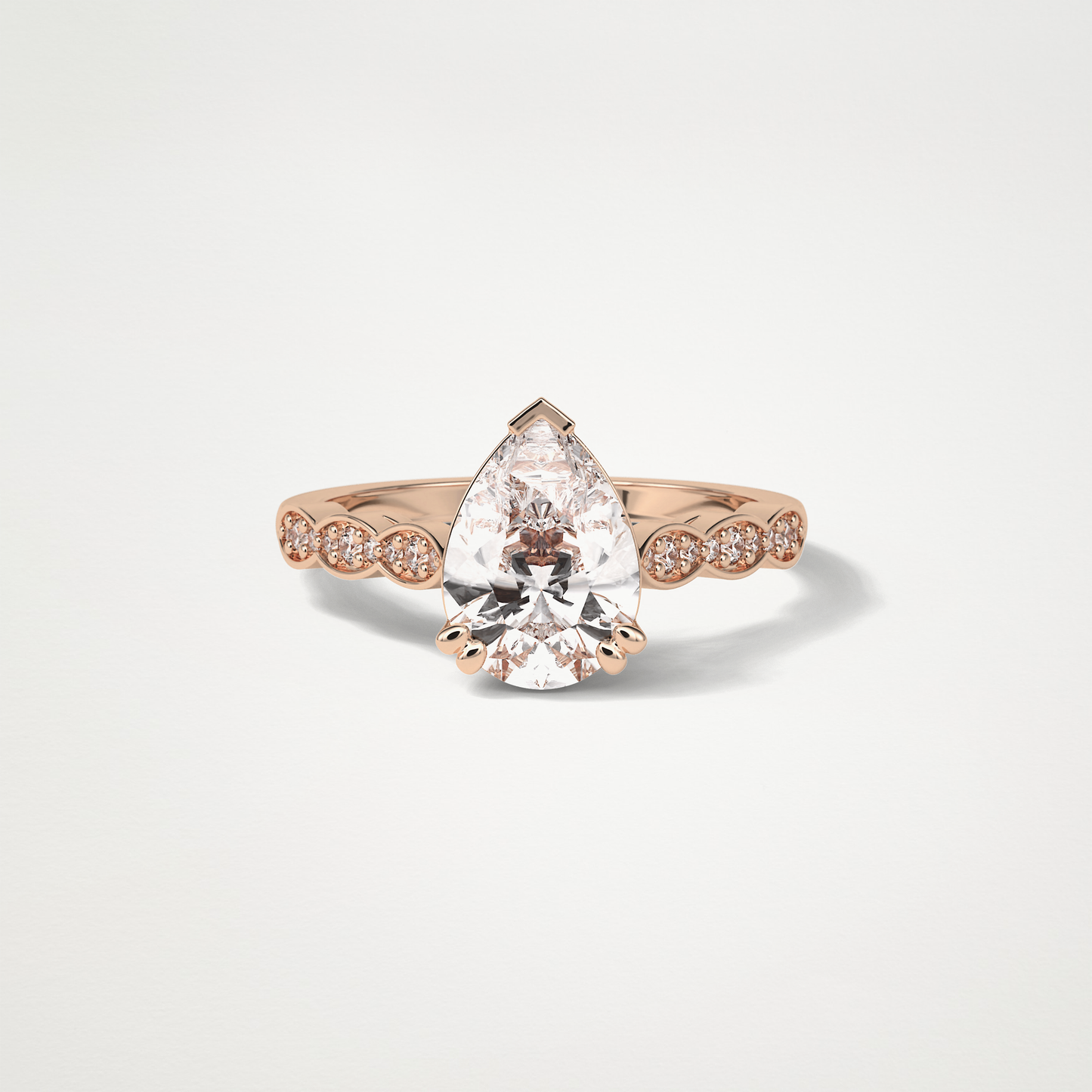 Pear Pave Lab Grown Diamond Engagement Ring