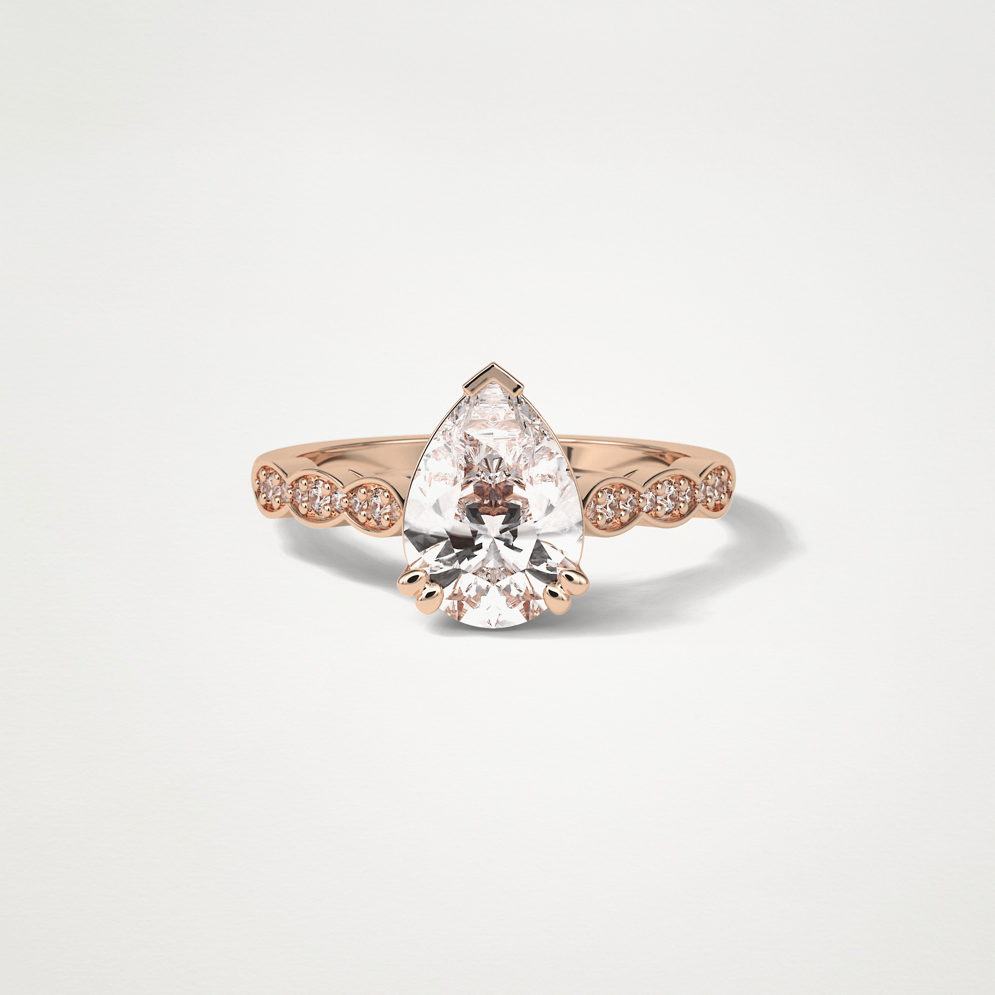 Pear Pave Lab Grown Diamond Engagement Ring