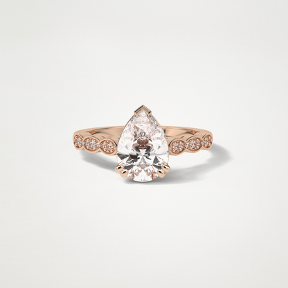 Pear Pave Lab Grown Diamond Engagement Ring