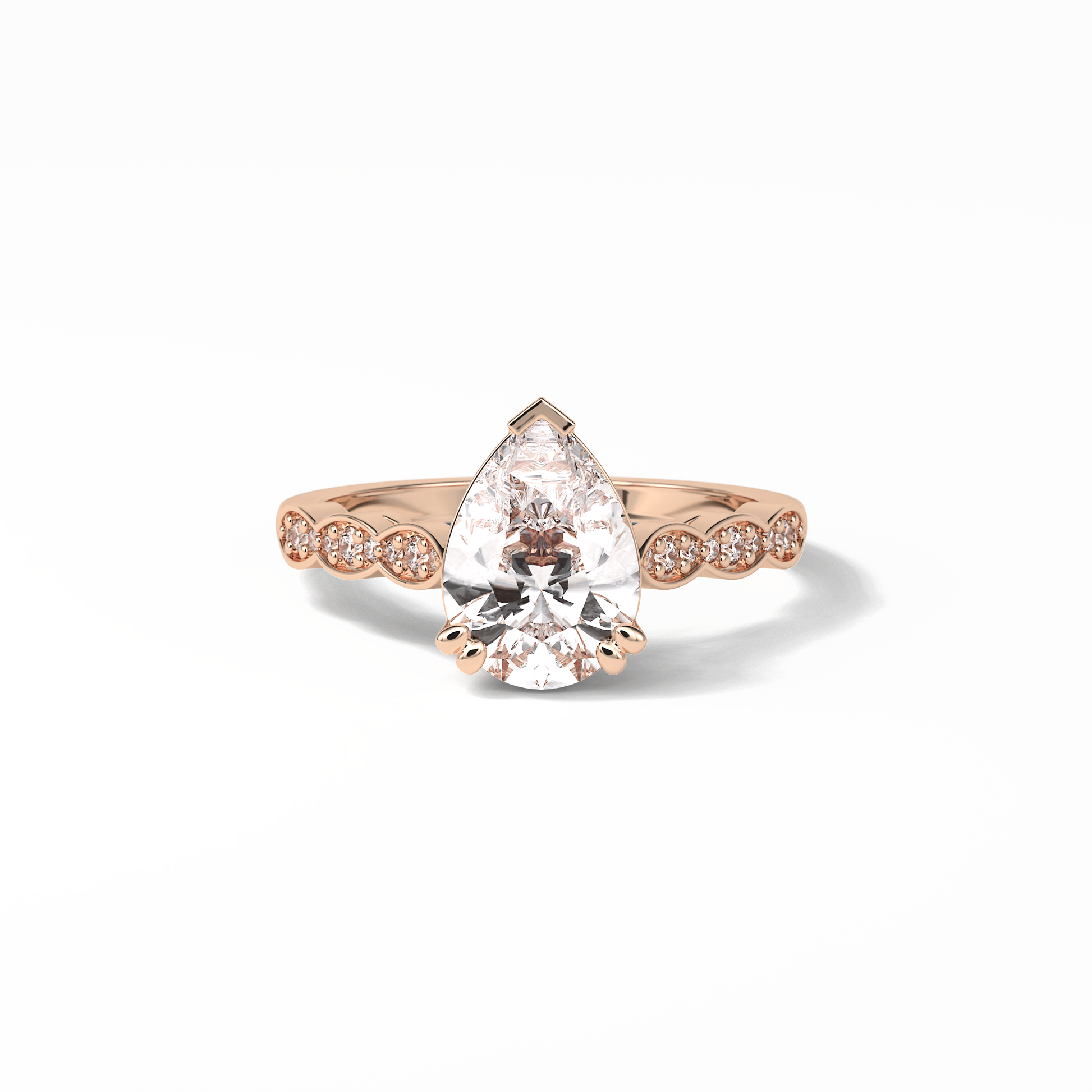 Pear Pave Lab Grown Diamond Engagement Ring
