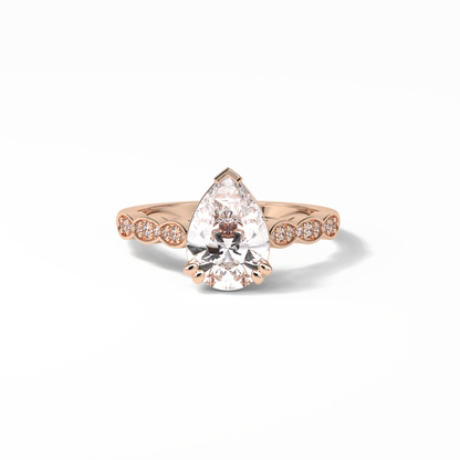 Pear Pave Lab Grown Diamond Engagement Ring