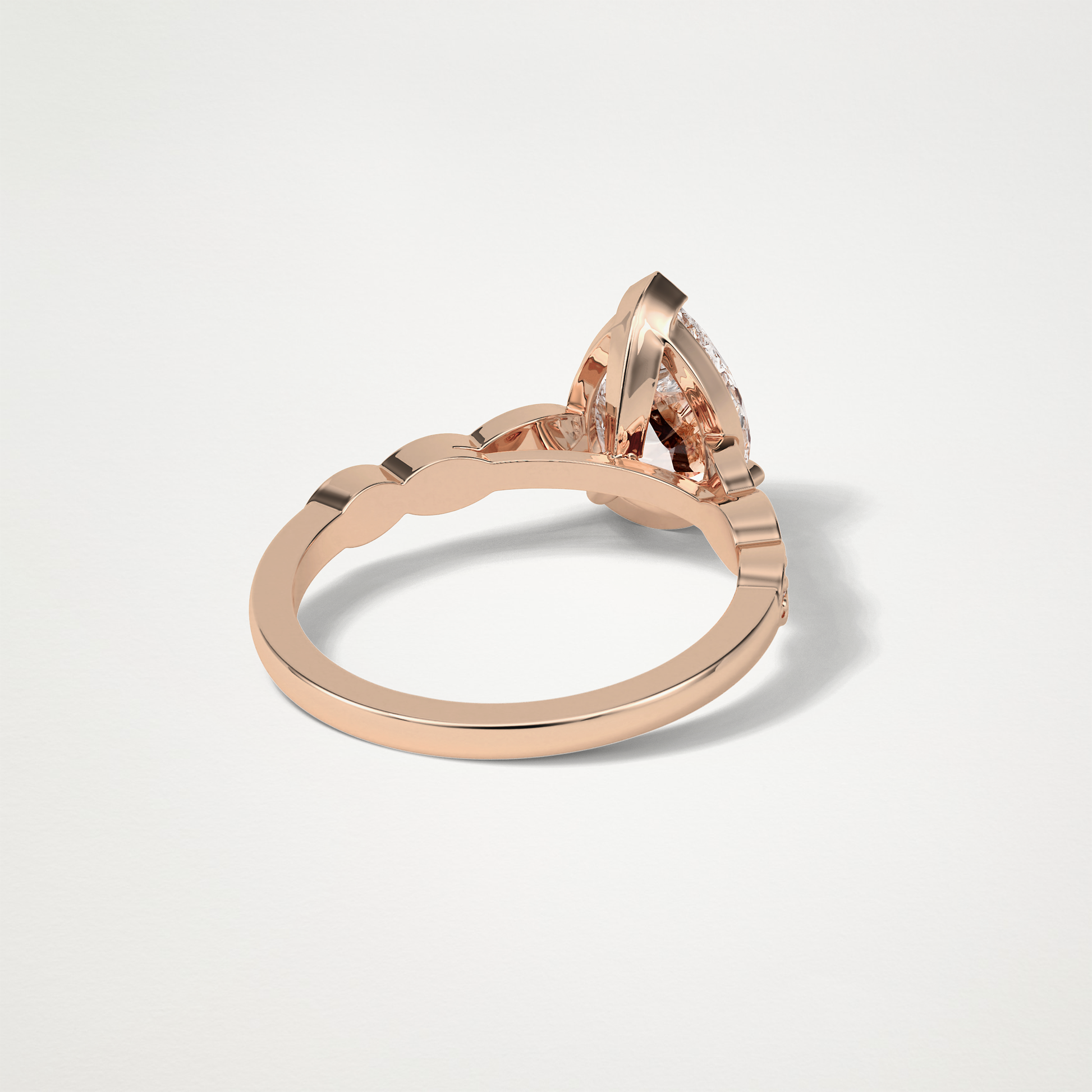 Pear Pave Lab Grown Diamond Engagement Ring