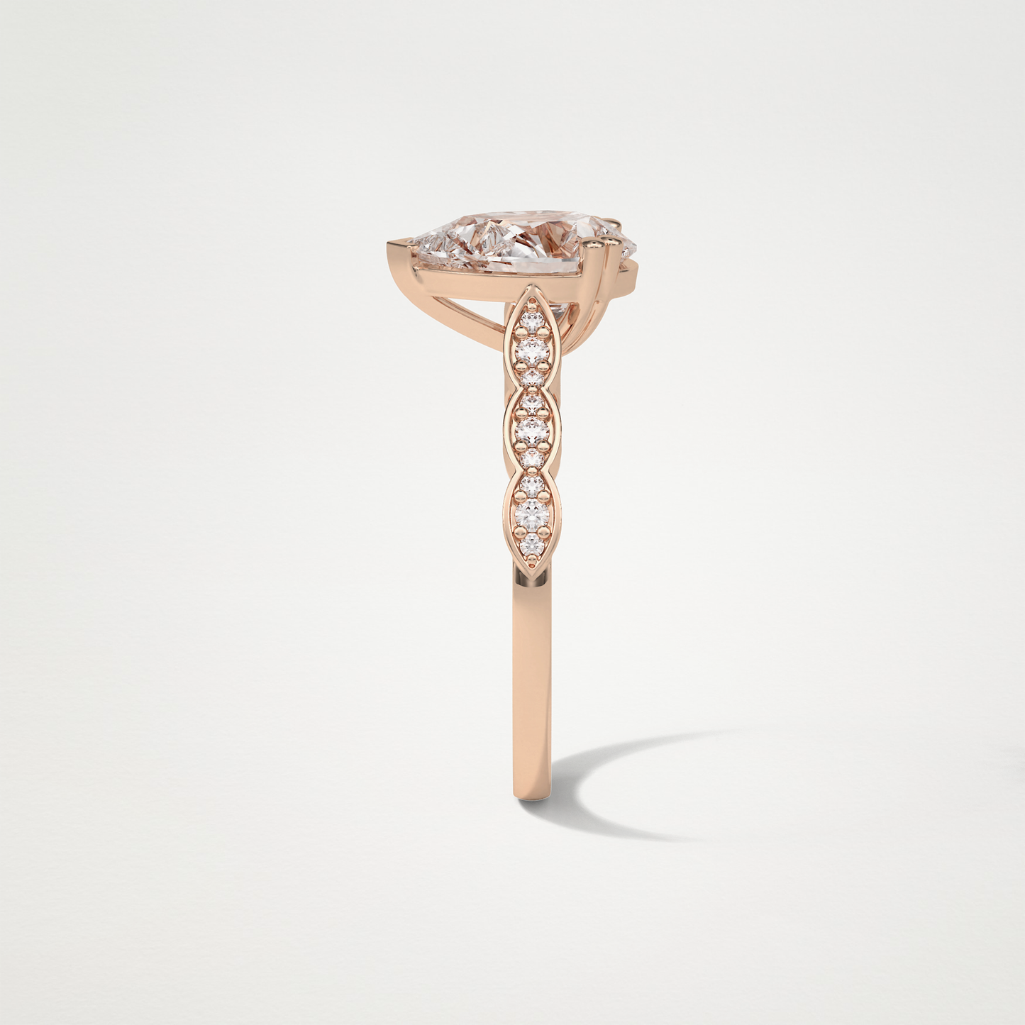 Pear Pave Lab Grown Diamond Engagement Ring