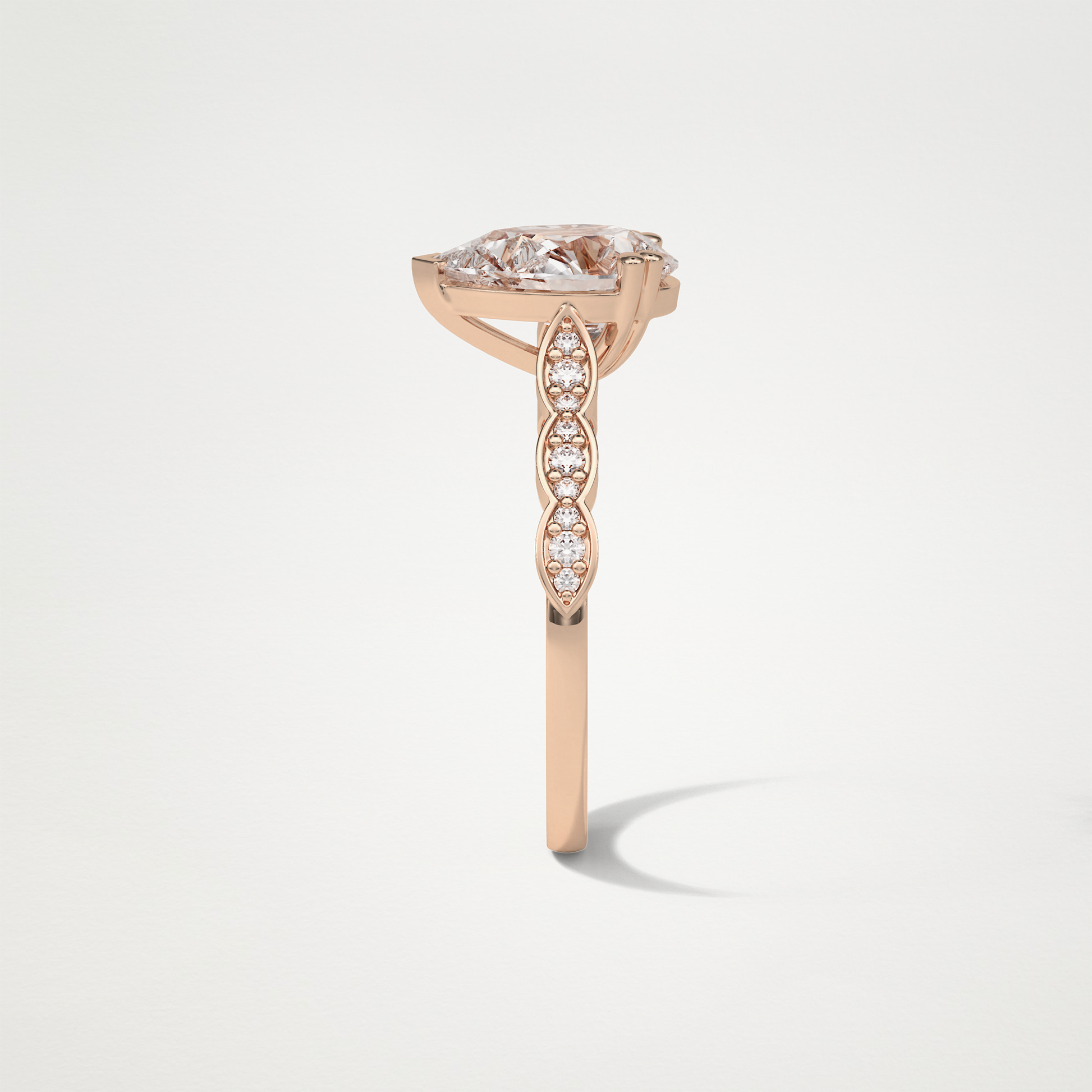 Pear Pave Lab Grown Diamond Engagement Ring