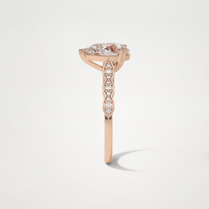 Pear Pave Lab Grown Diamond Engagement Ring
