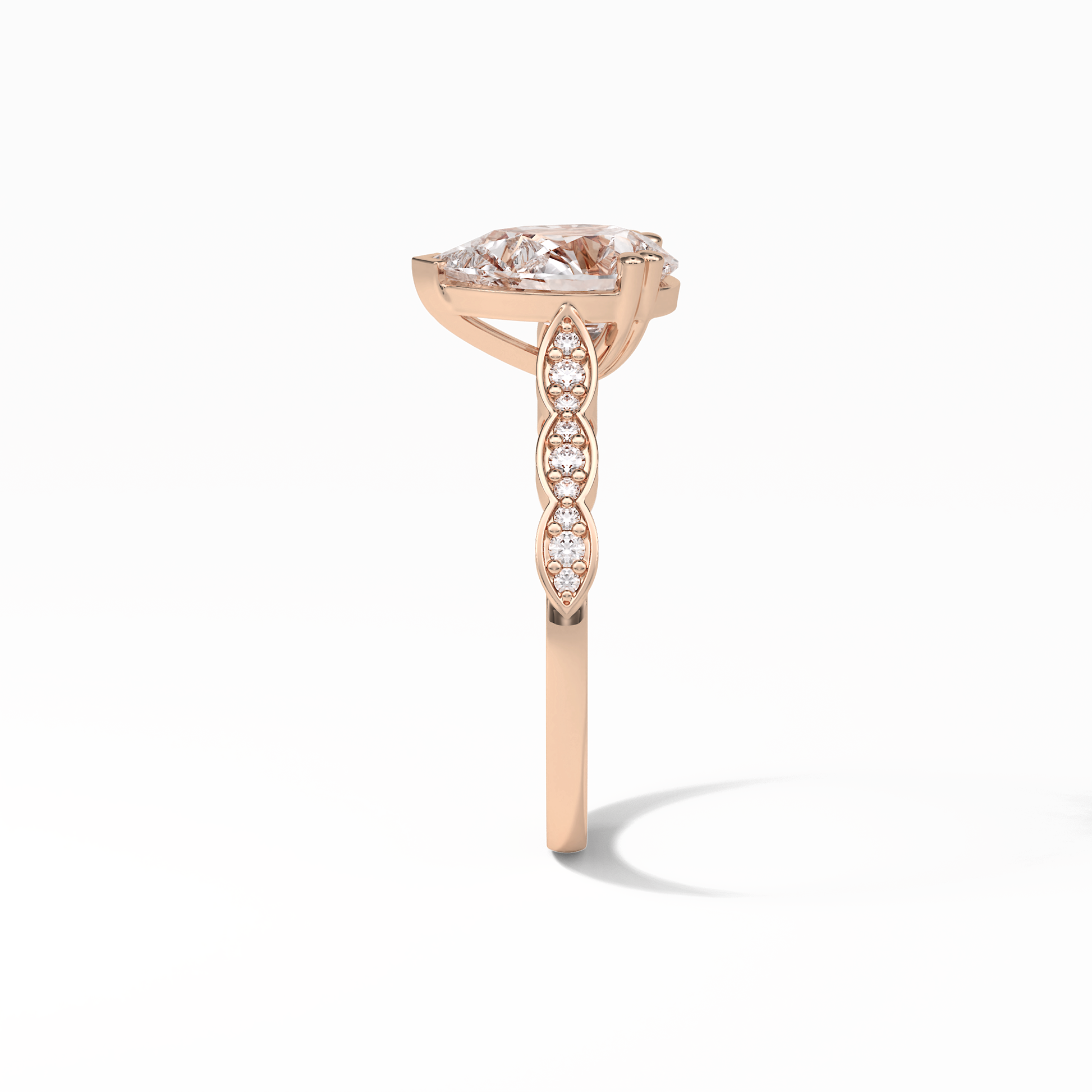 Pear Pave Lab Grown Diamond Engagement Ring