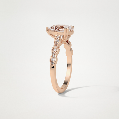 Pear Pave Lab Grown Diamond Engagement Ring