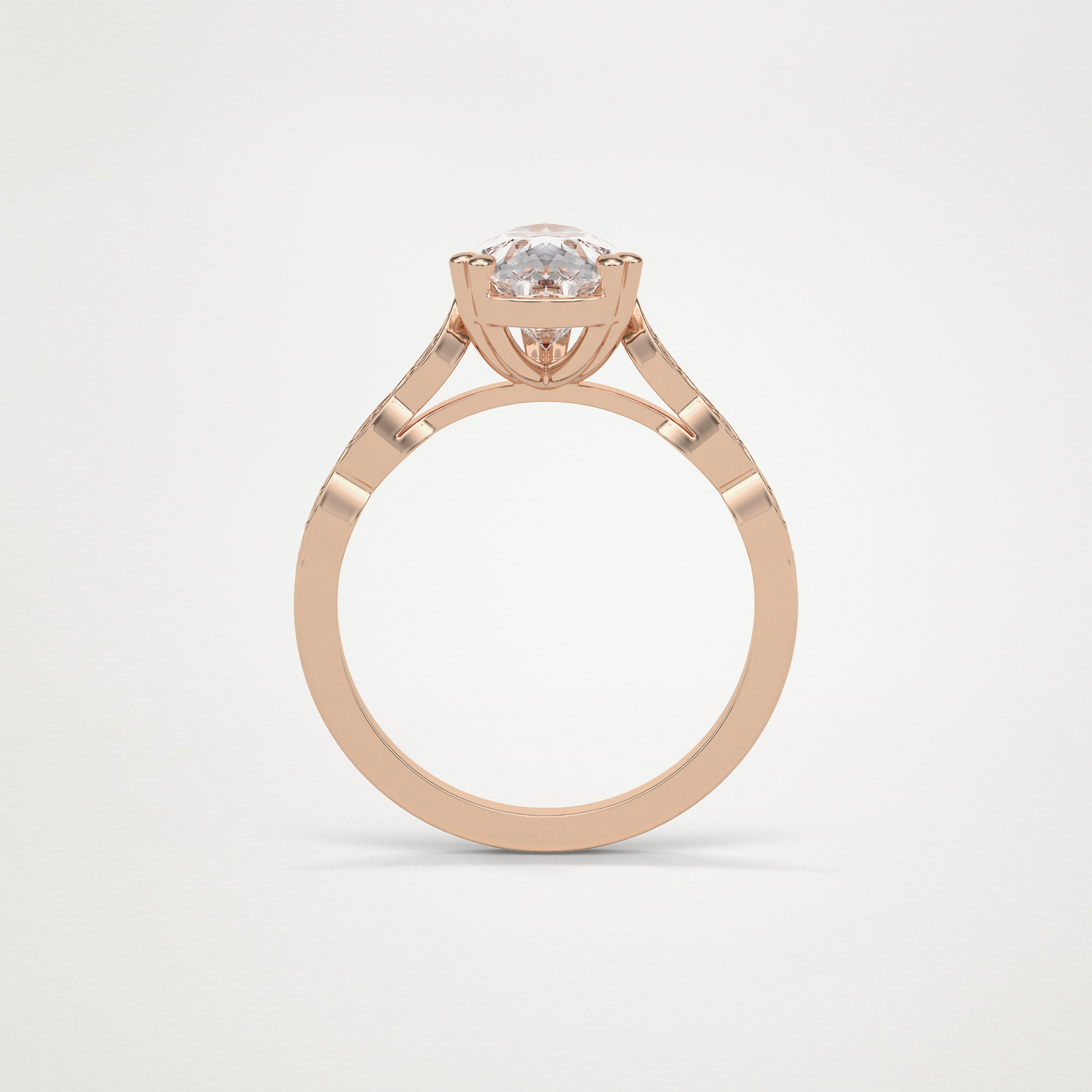 Pear Pave Lab Grown Diamond Engagement Ring