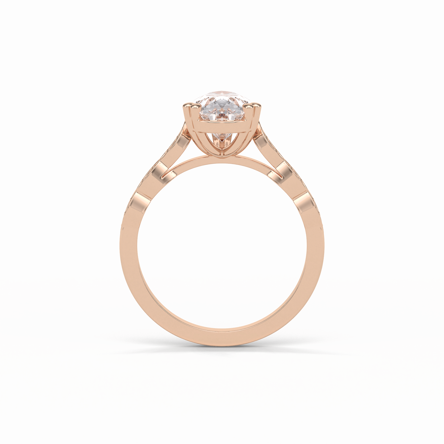 Pear Pave Lab Grown Diamond Engagement Ring