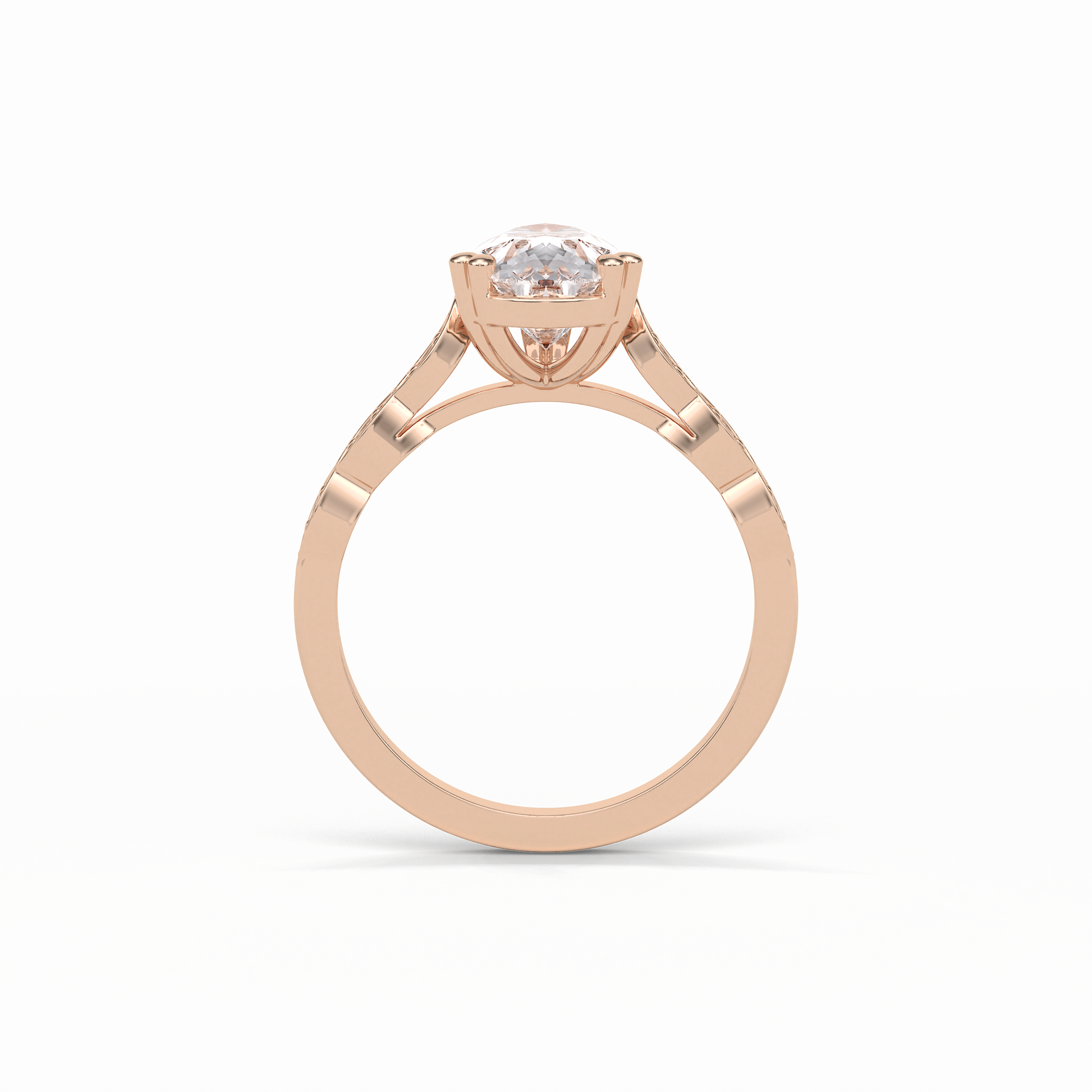 Pear Pave Lab Grown Diamond Engagement Ring