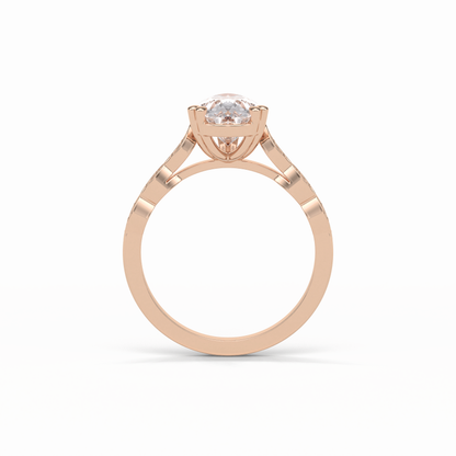 Pear Pave Lab Grown Diamond Engagement Ring