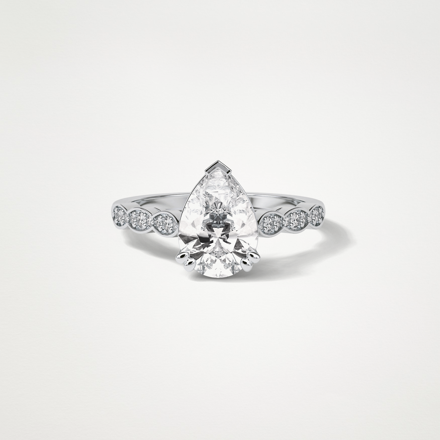 Pear Pave Lab Grown Diamond Engagement Ring