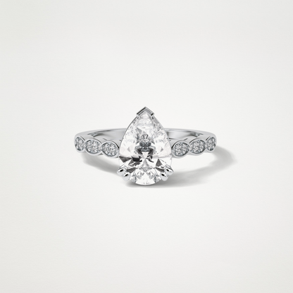 Pear Pave Lab Grown Diamond Engagement Ring