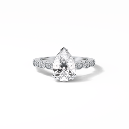 Pear Pave Lab Grown Diamond Engagement Ring