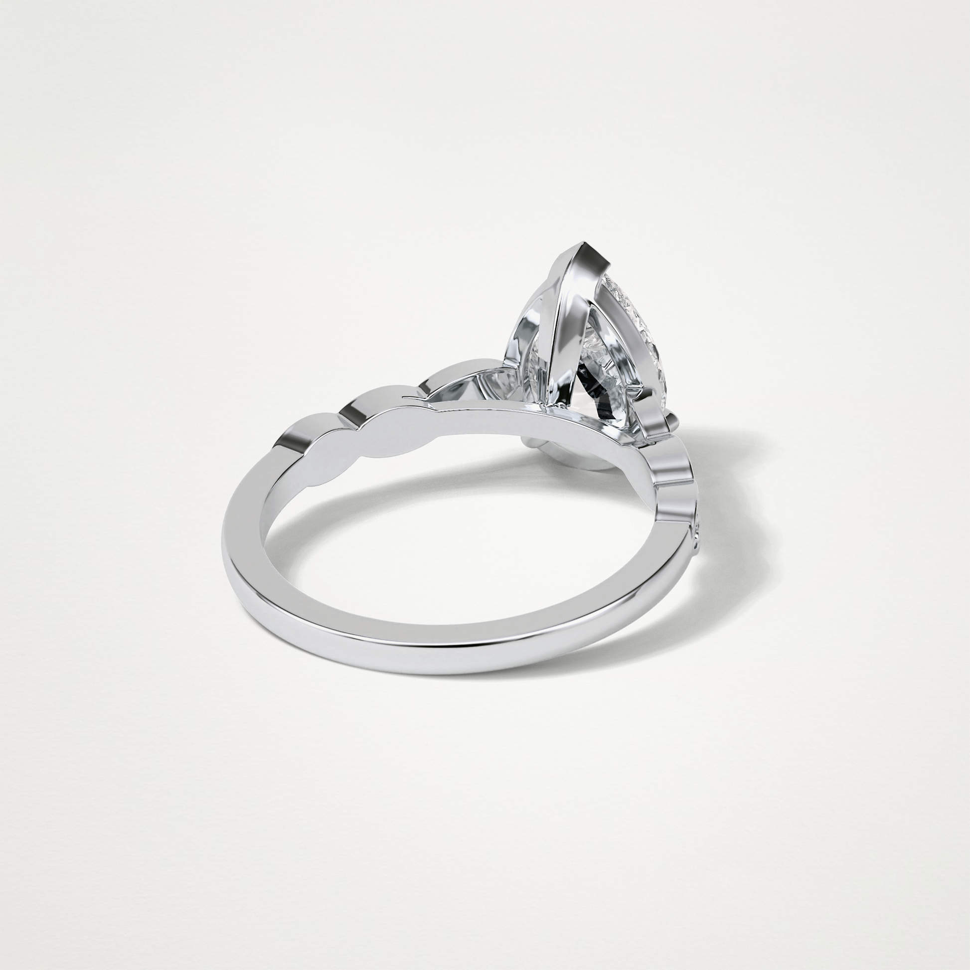 Pear Pave Lab Grown Diamond Engagement Ring
