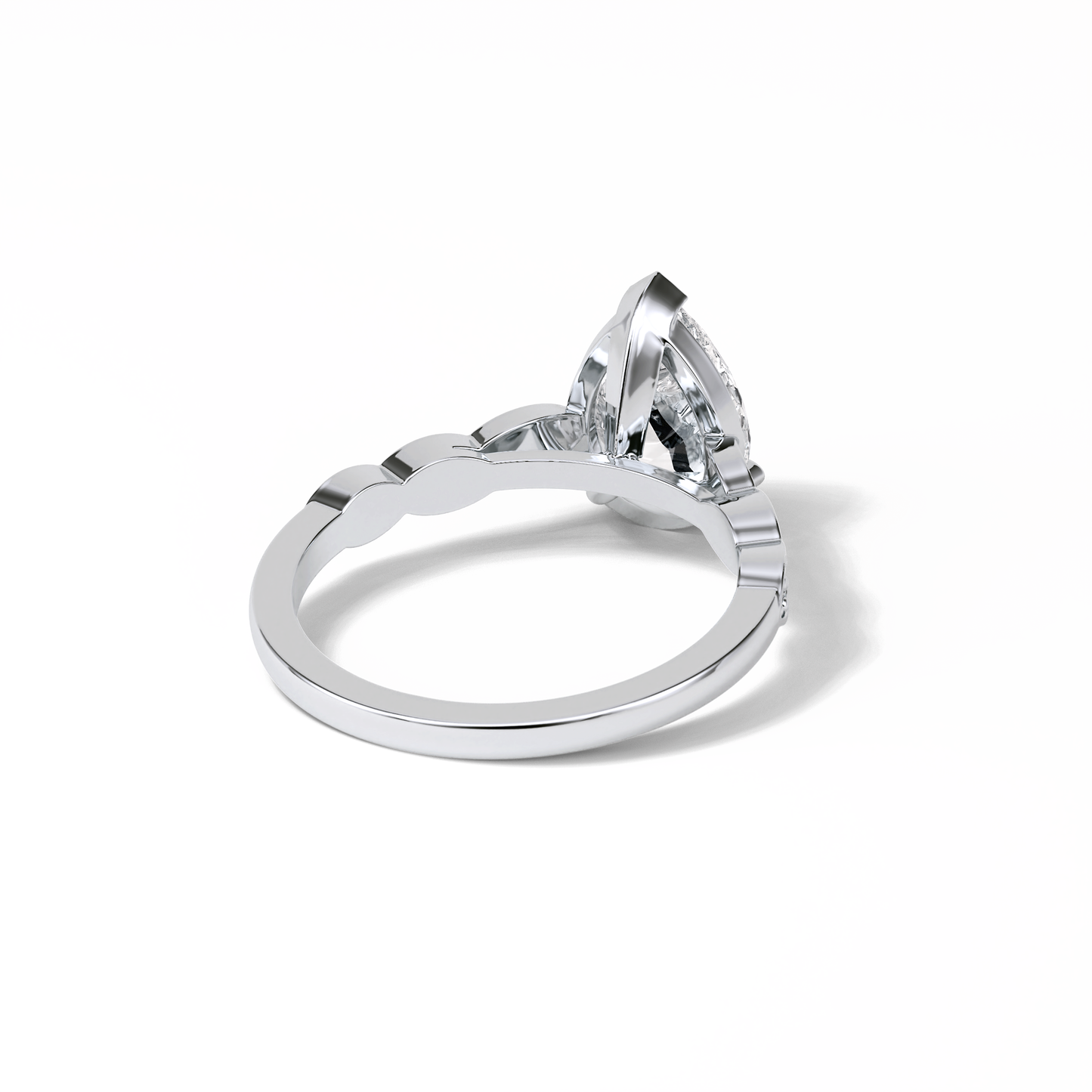 Pear Pave Lab Grown Diamond Engagement Ring