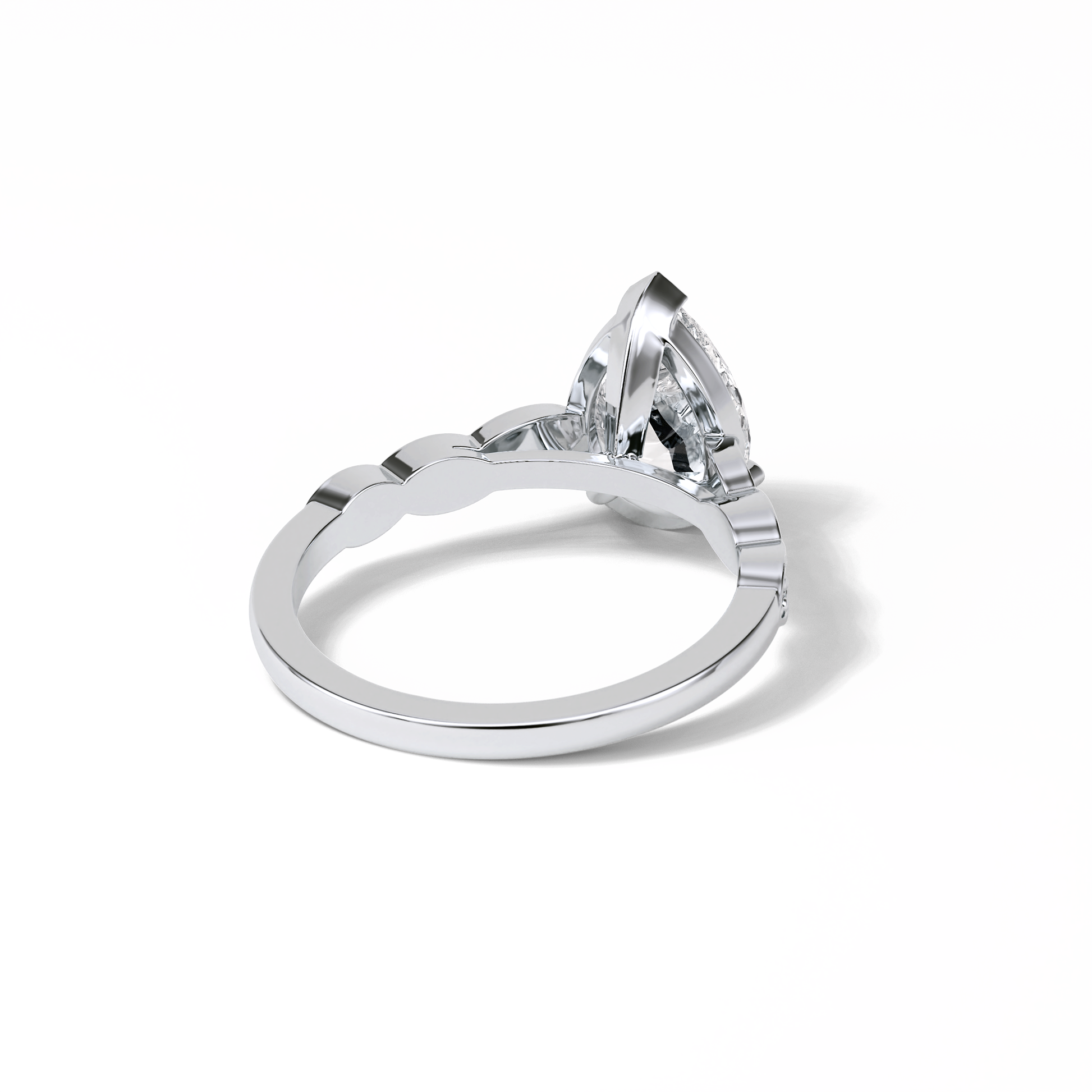 Pear Pave Lab Grown Diamond Engagement Ring