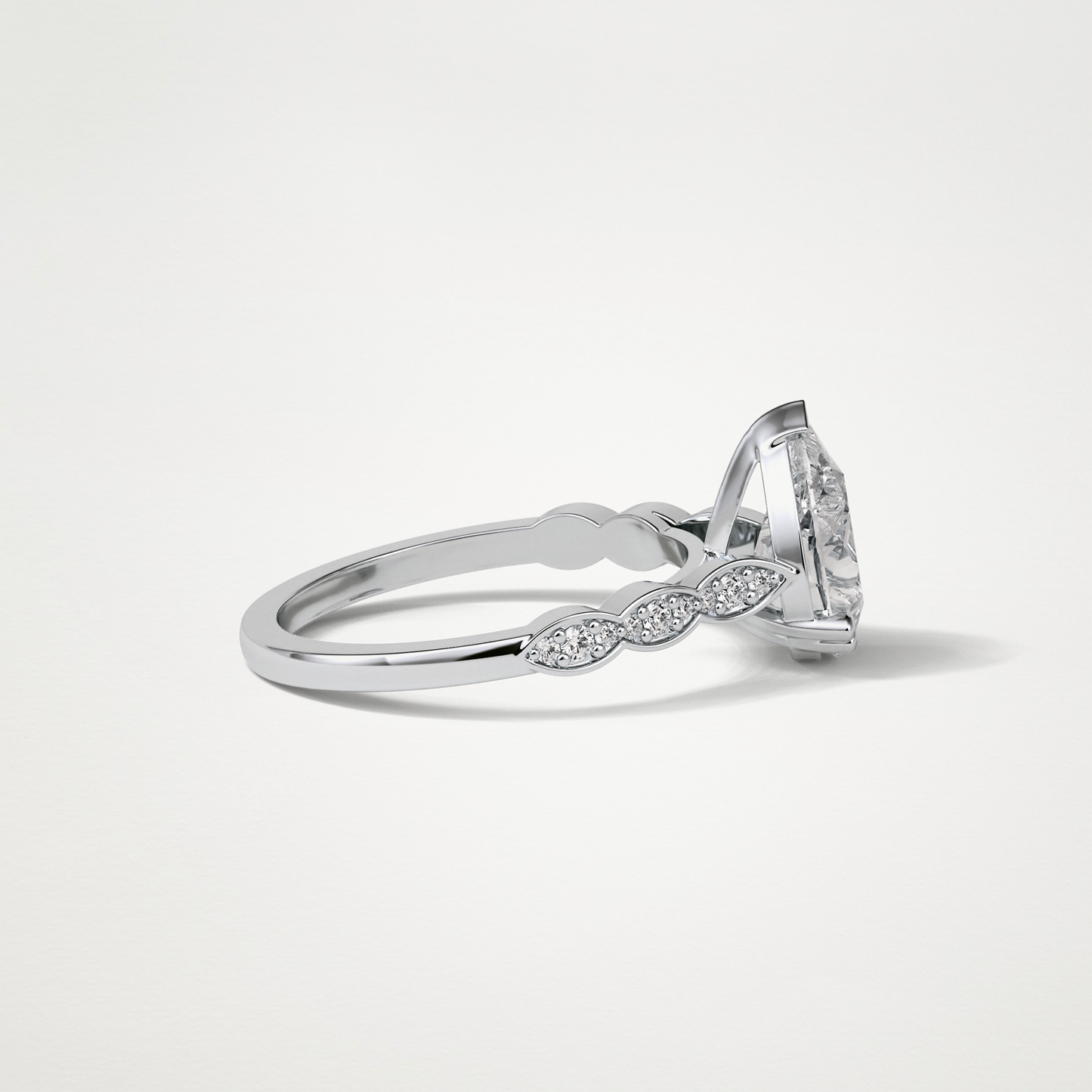Pear Pave Lab Grown Diamond Engagement Ring