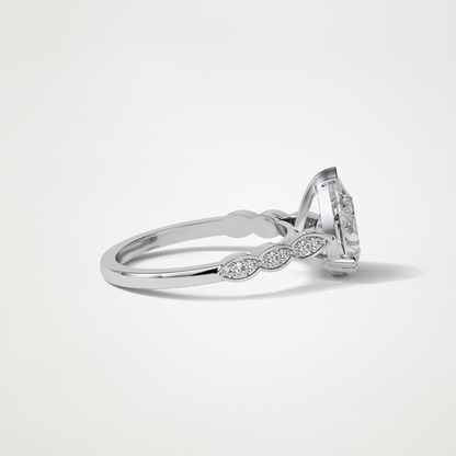 Pear Pave Lab Grown Diamond Engagement Ring
