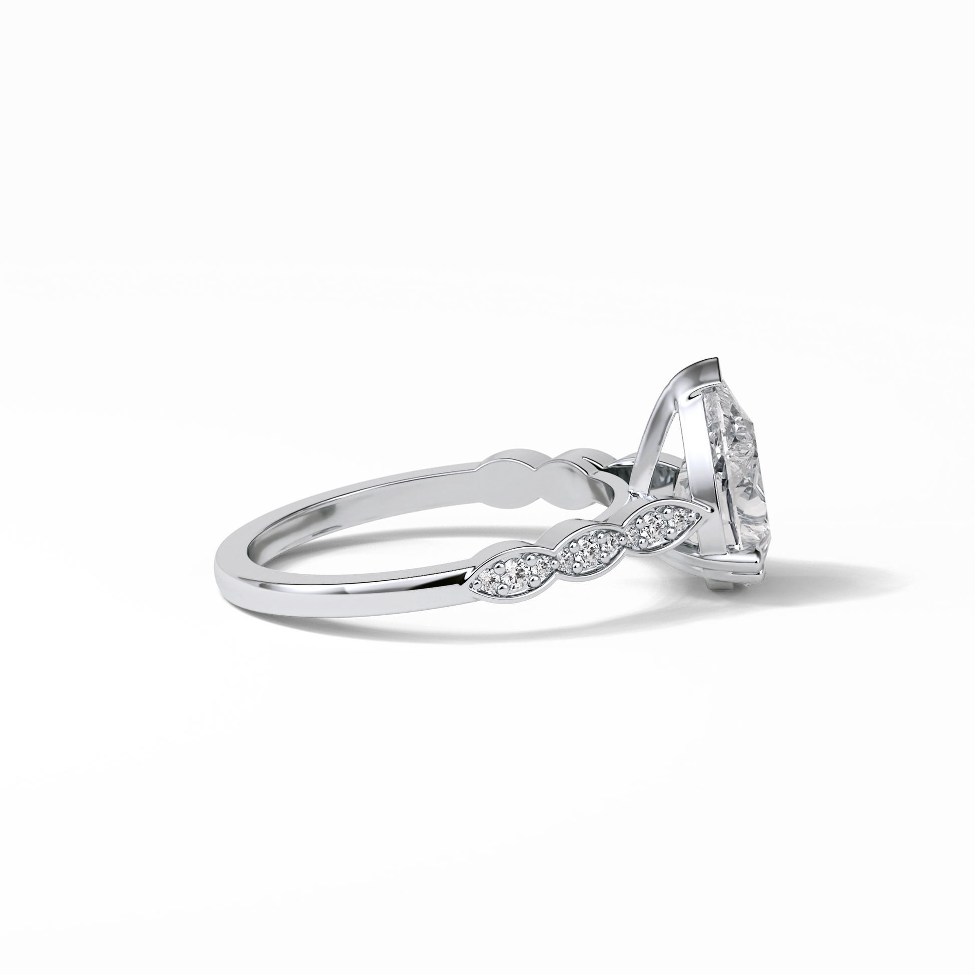 Pear Pave Lab Grown Diamond Engagement Ring