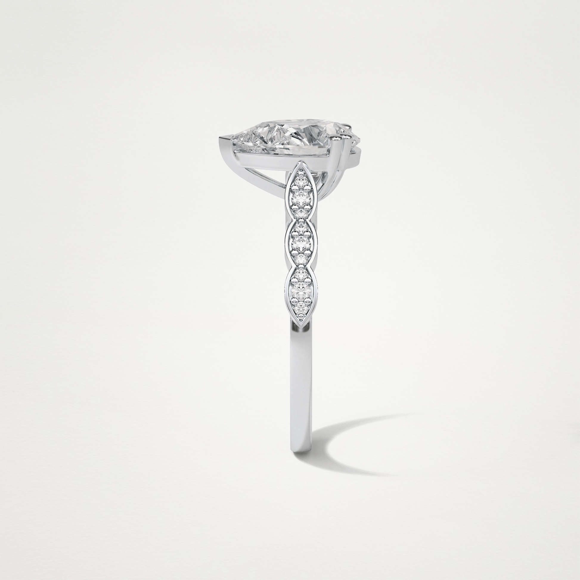 Pear Pave Lab Grown Diamond Engagement Ring