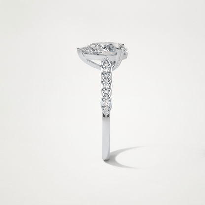 Pear Pave Lab Grown Diamond Engagement Ring