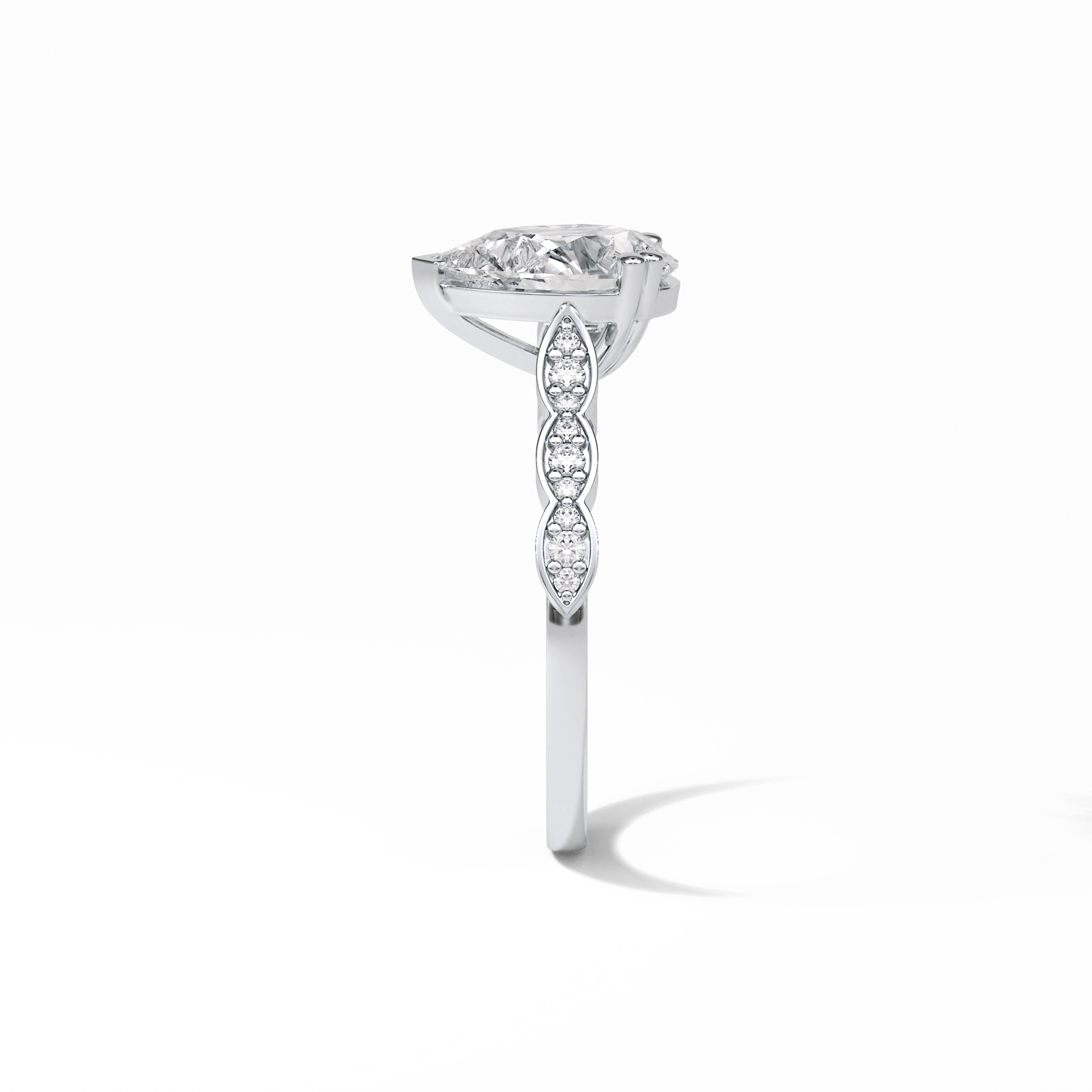 Pear Pave Lab Grown Diamond Engagement Ring