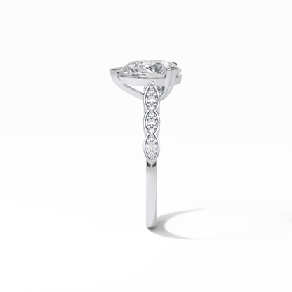 Pear Pave Lab Grown Diamond Engagement Ring