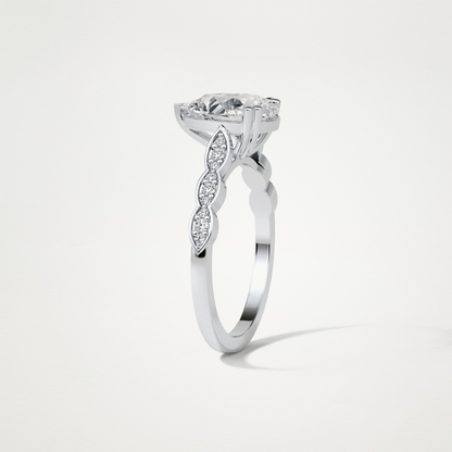 Pear Pave Lab Grown Diamond Engagement Ring