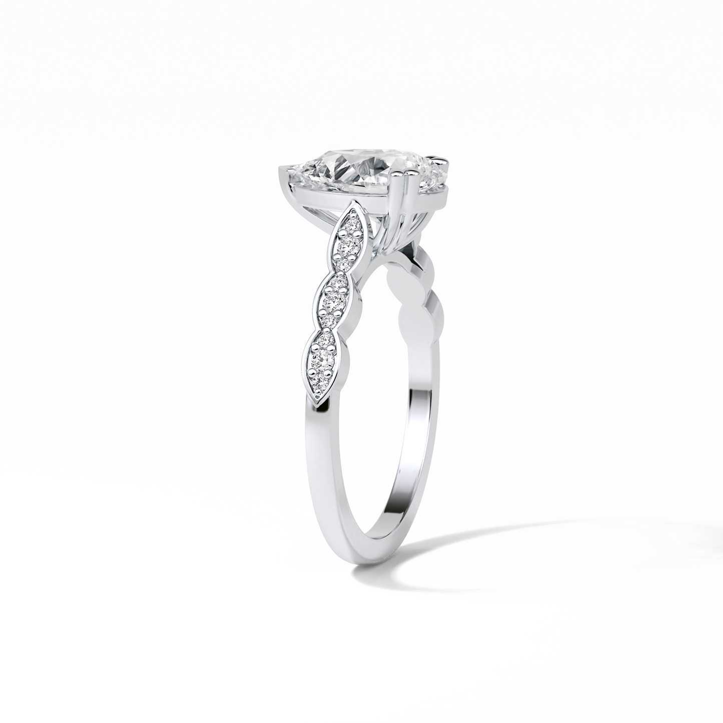 Pear Pave Lab Grown Diamond Engagement Ring