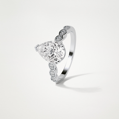 Pear Pave Lab Grown Diamond Engagement Ring