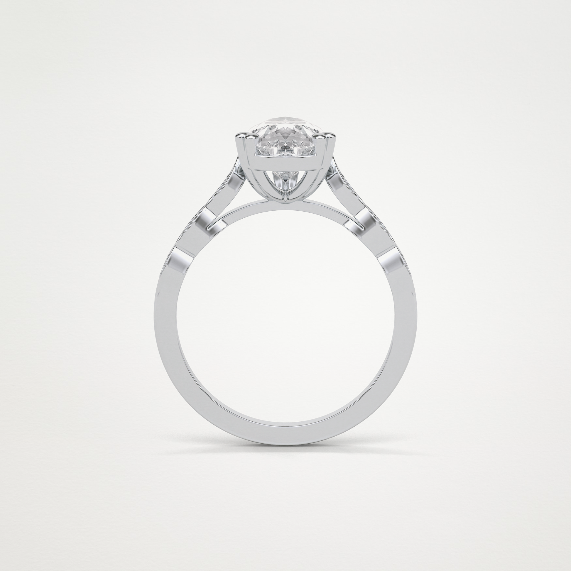 Pear Pave Lab Grown Diamond Engagement Ring