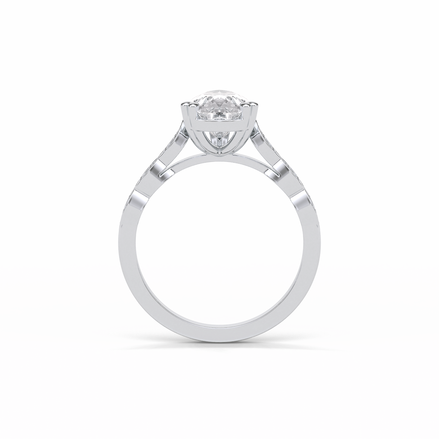 Pear Pave Lab Grown Diamond Engagement Ring
