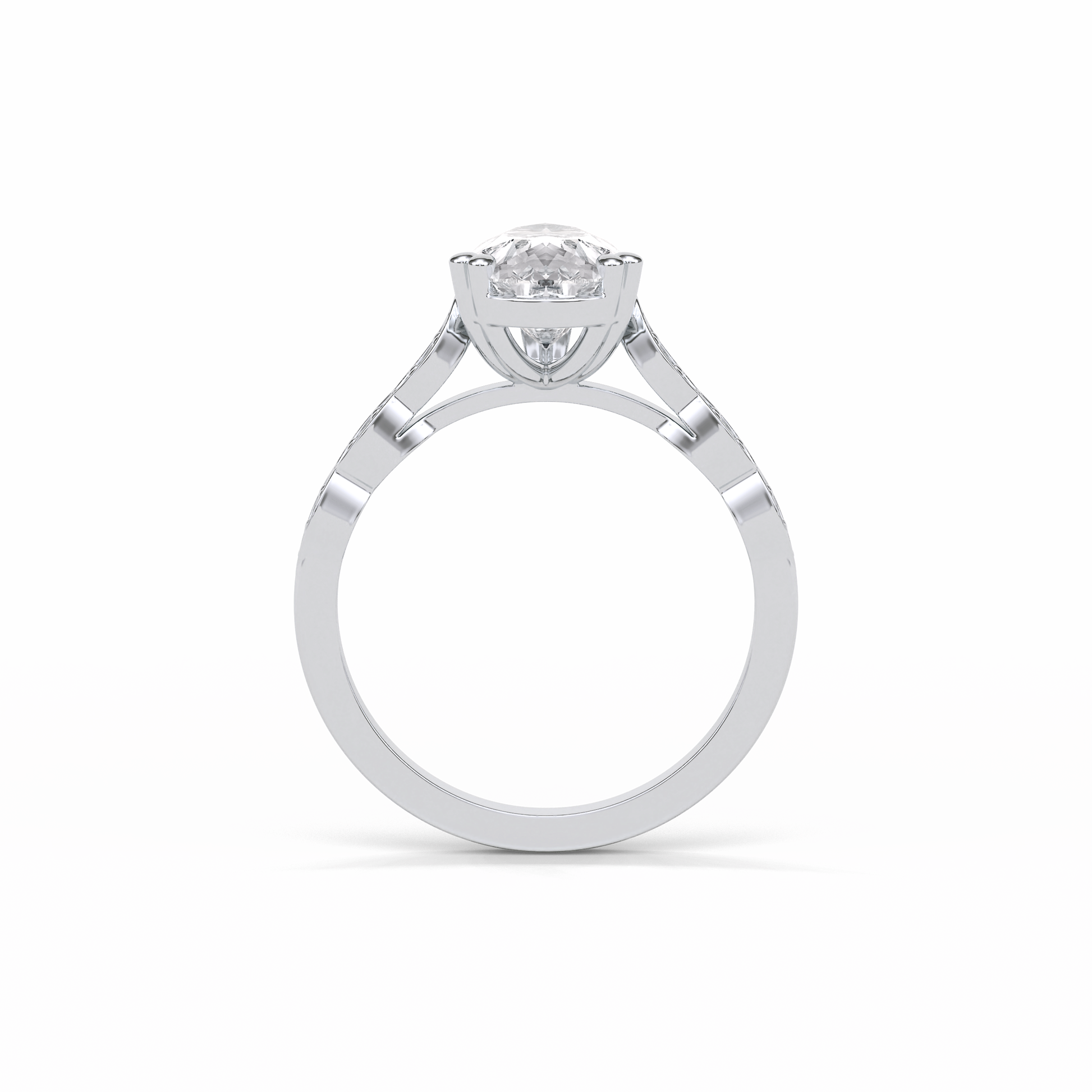 Pear Pave Lab Grown Diamond Engagement Ring
