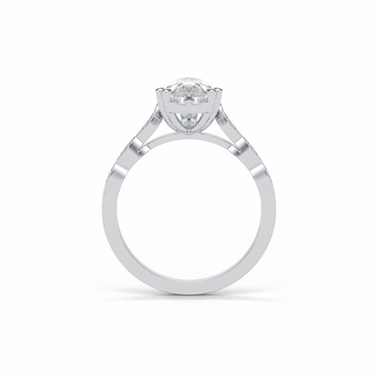 Pear Pave Lab Grown Diamond Engagement Ring