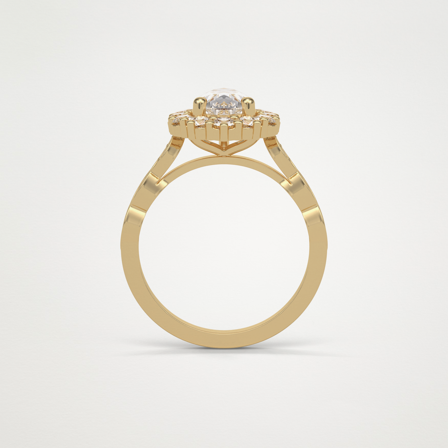 Pear Pave & Halo Lab Grown Diamond Engagement Ring