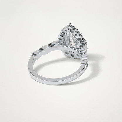 Pear Pave & Halo Lab Grown Diamond Engagement Ring